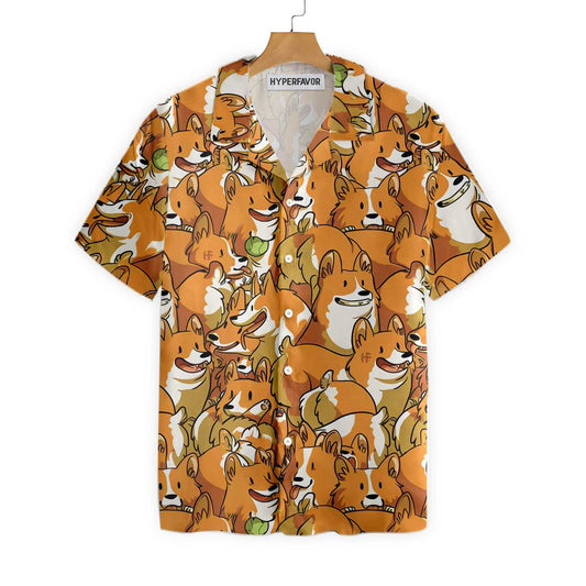 Domestic Pet The Corgi Friends Hawaiian Shirt, Hawaiian Shirt Gift, Christmas Gift