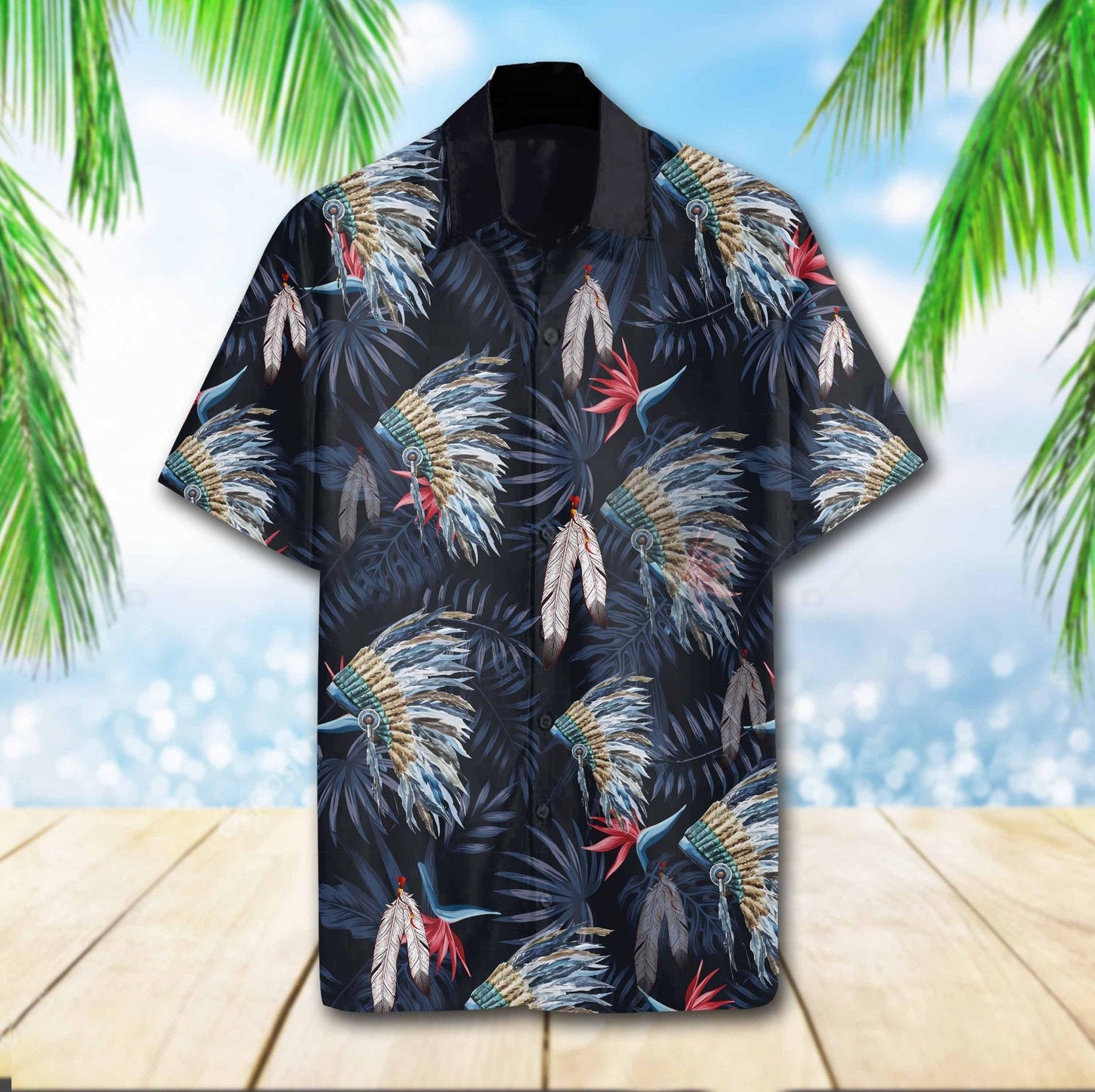 Dark Jungle Native Tropical Design Hawaiian Shirt,Hawaiian Shirt Gift, Christmas Gift