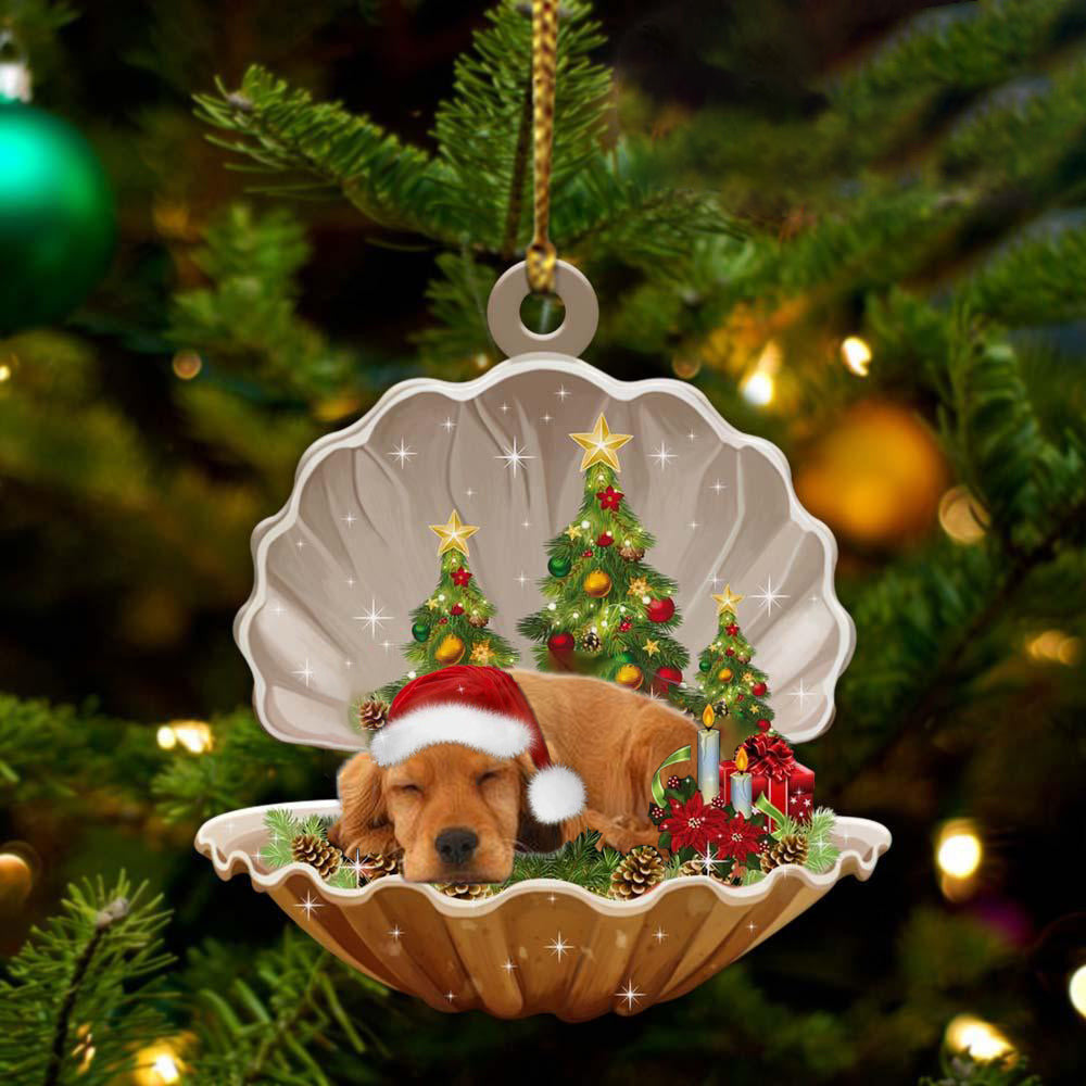 Cocker Spaniels-Sleeping Pearl in Christmas Two Sided Christmas Plastic Hanging Ornament, Christmas Gift, Christmas Decoration