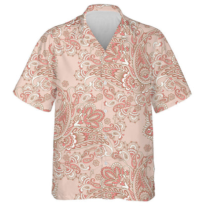 Fantastic Flower Leaves Paisley Vintage Pink Background Hawaiian Shirt, Hawaiian Shirt Gift, Christmas Gift