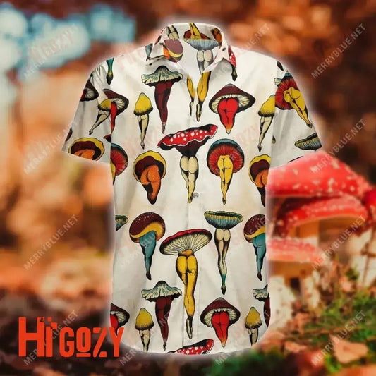 Stay Trippy Little Hippie Mushroom Short Hawaiian Shirt Summer Short Sleeve Hawaiian Crazy Shirts Hawaiian Shirts For Men, Hawaiian Shirt Gift, Christmas Gift