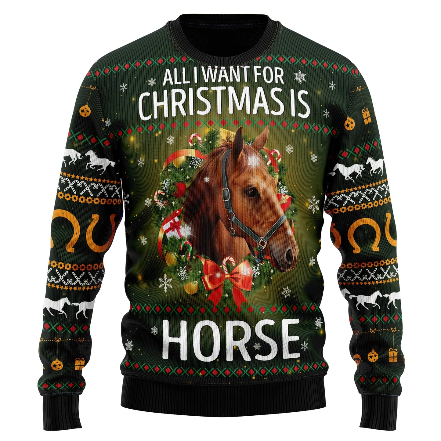 Horse All I Need For Christmas Ugly Christmas Sweater,Christmas Ugly Sweater,Christmas Gift,Gift Christmas 2024
