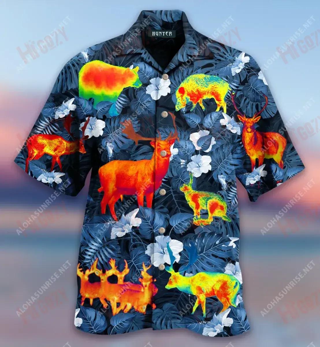 Thermal Amazing Animals Short Short Sleeve Shirt Summer Hawaiian T Shirts Custom Hawaiian Shirts Hawaiian Shirts For Men, Hawaiian Shirt Gift, Christmas Gift