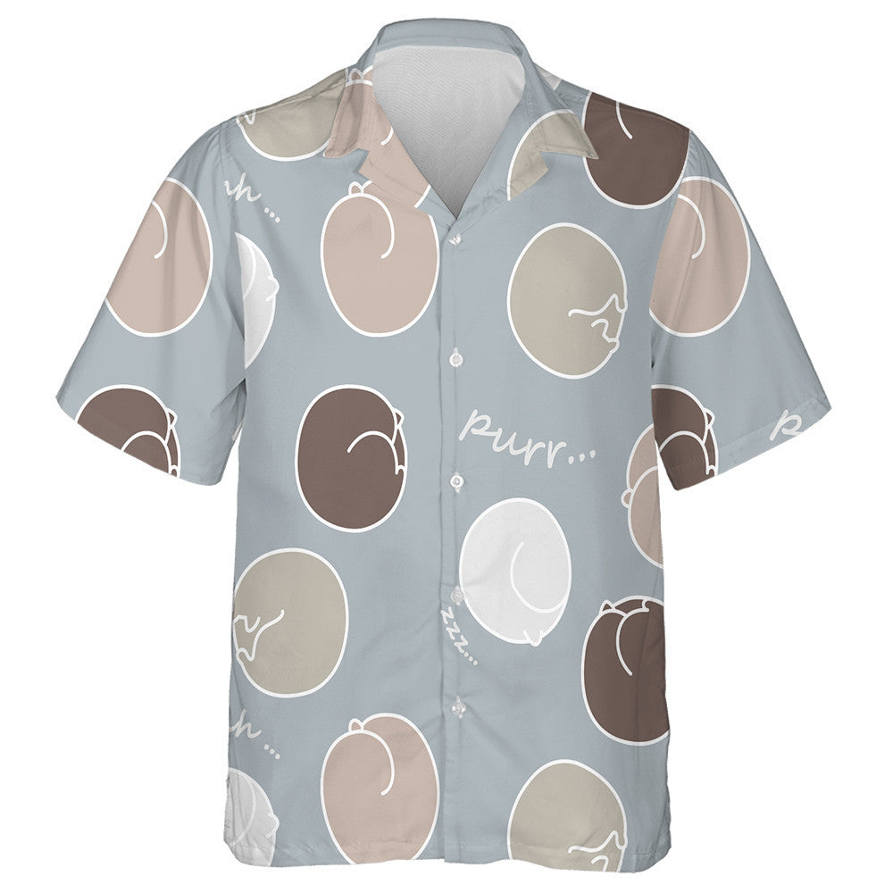 Sleeping Cats In A Ball With The Words Shhh Purr Hawaiian Shirt, Hawaiian Shirt Gift, Christmas Gift