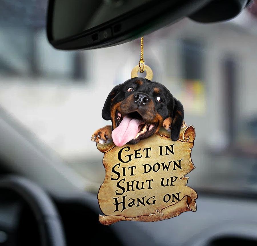 Rottweiler get in rottweiler lover two sided ornament, Christmas Decoration