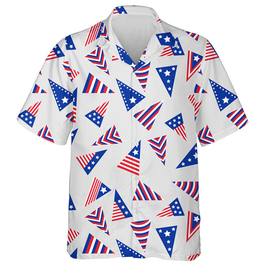 Triangle Flags With Stripes And Stars Independence Day Theme Hawaiian Shirt, Hawaiian Shirt Gift, Christmas Gift