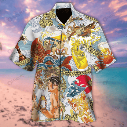 Beer Brewing Style Hawaiian Shirt,Hawaiian Shirt Gift, Christmas Gift