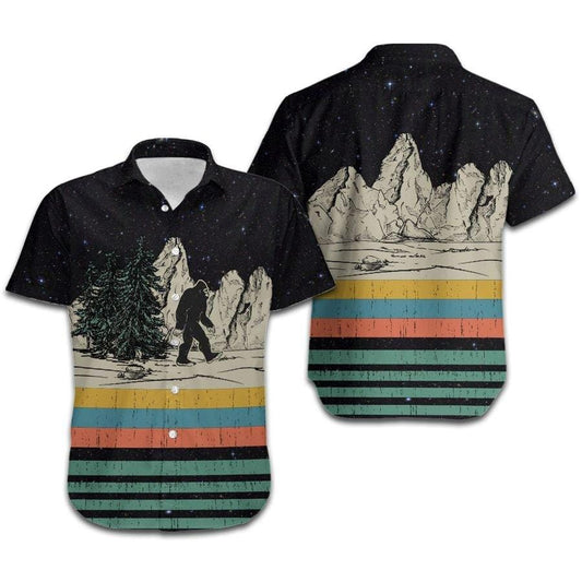 Hawaiian Aloha Shirts Bigfoot Retro Vintage, Hawaiian Shirt Gift, Christmas Gift