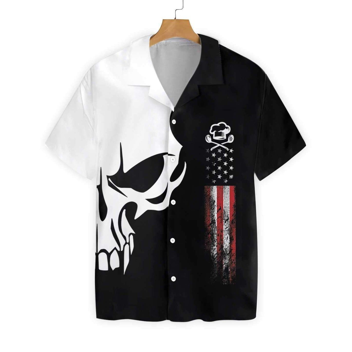Chef Proud Skull Hawaiian Aloha Shirt Hawaiian Shorts Beach Short Sleeve_Hawaiian Shirt Gift, Christmas Gift