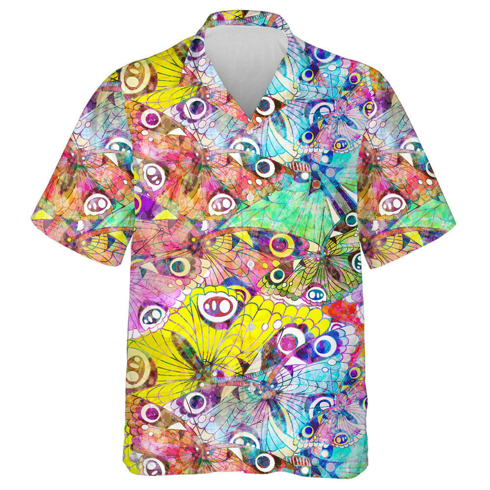 Theme Tropical Colorful Butterflies Artistic Style Hawaiian Shirt, Hawaiian Shirt Gift, Christmas Gift