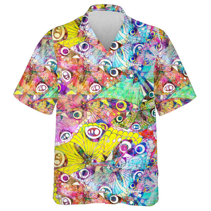 Theme Tropical Colorful Butterflies Artistic Style Hawaiian Shirt, Hawaiian Shirt Gift, Christmas Gift
