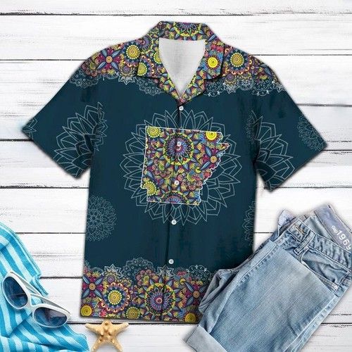 Arkansas Mandala Hawaiian Shirt Summer, Hawaiian Shirt Gift, Christmas Gift