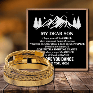 Mom To Son - I Hope You Dance Roman Numeral Bracelet Set