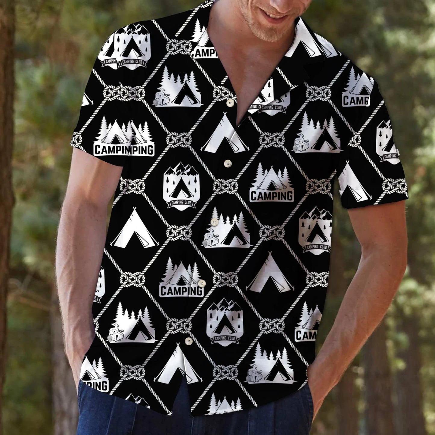 Camping For Vacation Deluxe Style Hawaiian Shirt, Hawaiian For Gift