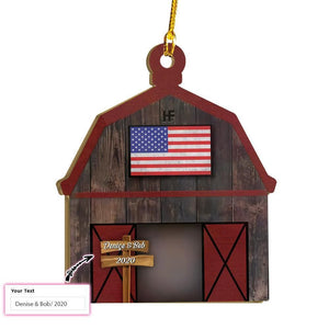 Barn Flag Personalized Custom Ornament, Christmas Ornament Gift, Christmas Gift, Christmas Decoration