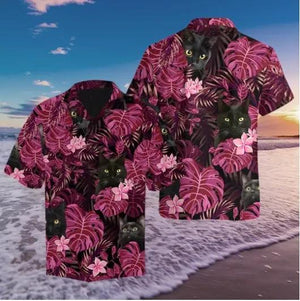 Amazing Cat Hawaiian Aloha Shirt Unisex Shorts Sleeve Colorful Hawaiian Shorts Beach Short Sleeve, Hawaiian Shirt Gift, Christmas Gift