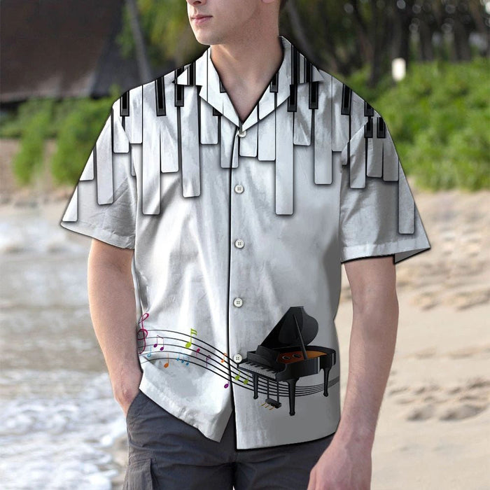 3d Piano Keyboard Enjoy The Rhythm Pattern Hawaiian Shirt, Hawaiian Shirt Gift, Christmas Gift