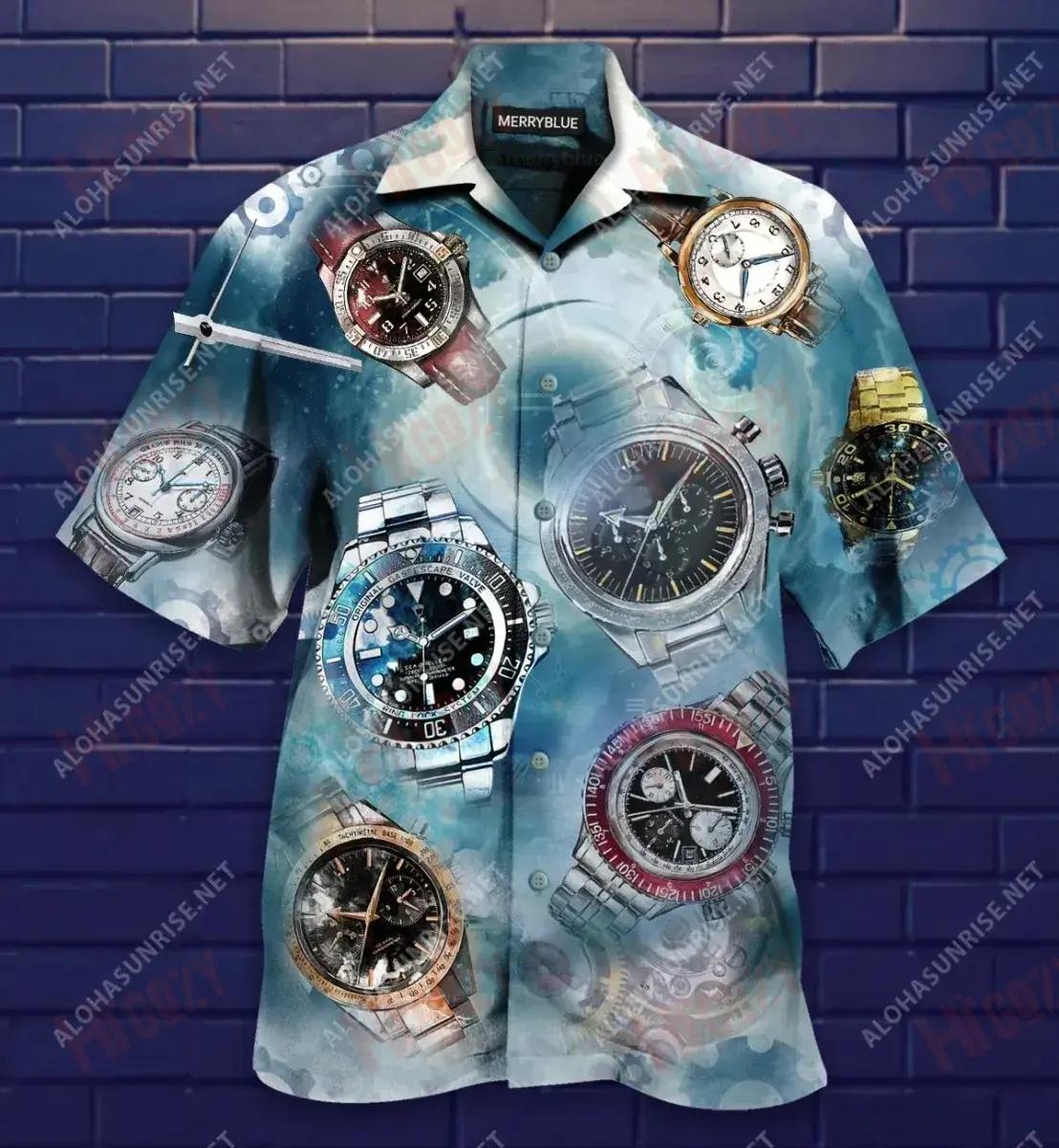 Time Flies But You Can Keep The Memmories Unisex Hawaiian Shirt Ocean Short Sleeve Custom Hawaiian Shirts Funny Hawaiian Shirts, Hawaiian Shirt Gift, Christmas Gift