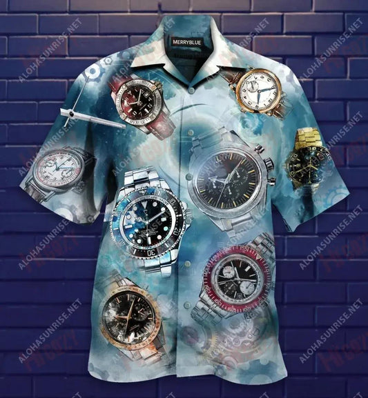 Time Flies But You Can Keep The Memmories Unisex Hawaiian Shirt Ocean Short Sleeve Custom Hawaiian Shirts Funny Hawaiian Shirts, Hawaiian Shirt Gift, Christmas Gift
