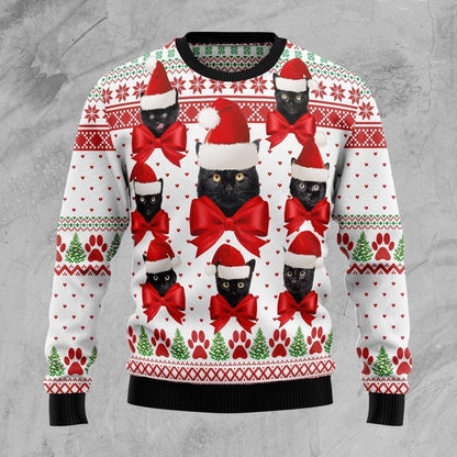 Black Cat Ball Ugly Christmas Sweater,Christmas Gift,Gift Christmas 2022