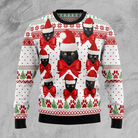Black Cat Ball Ugly Christmas Sweater,Christmas Gift,Gift Christmas 2022