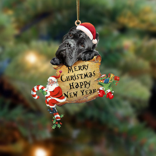 Cane Corso-Christams & New Year Two Sided Christmas Plastic Hanging Ornament, Happy Christmas Ornament, Christmas Gift, Christmas Decoration
