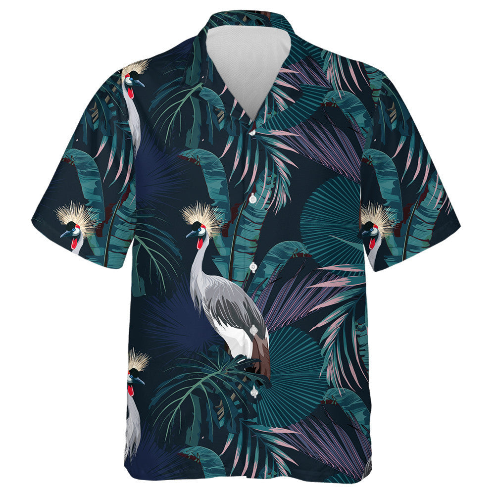 Tropical Night Wild With Birds And Tropical Tree Hawaiian Shirt, Hawaiian Shirt Gift, Christmas Gift
