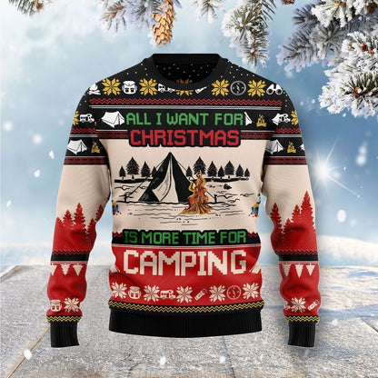 All I Want For Christmas Is More Time For Camping Ugly Christmas Sweater, Christmas Ugly Sweater,Christmas Gift,Gift Christmas 2022