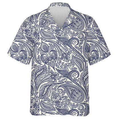 Beautiful Paisley Flower Leaves Branches Hand Drawn Pattern Hawaiian Shirt, Hawaiian Shirt Gift, Christmas Gift
