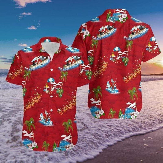 Frohe Weihnachten Weihnachtsmann Rotes Design Hawaiihemd, Hawaiihemd, Weihnachtsgeschenk
