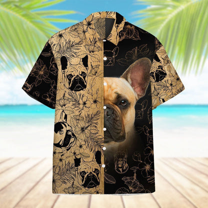 Face Of Bulldog Seamless Background Design Hawaiian Shirt,Hawaiian Shirt Gift, Christmas Gift