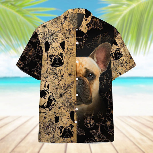 Face Of Bulldog Seamless Background Design Hawaiian Shirt,Hawaiian Shirt Gift, Christmas Gift