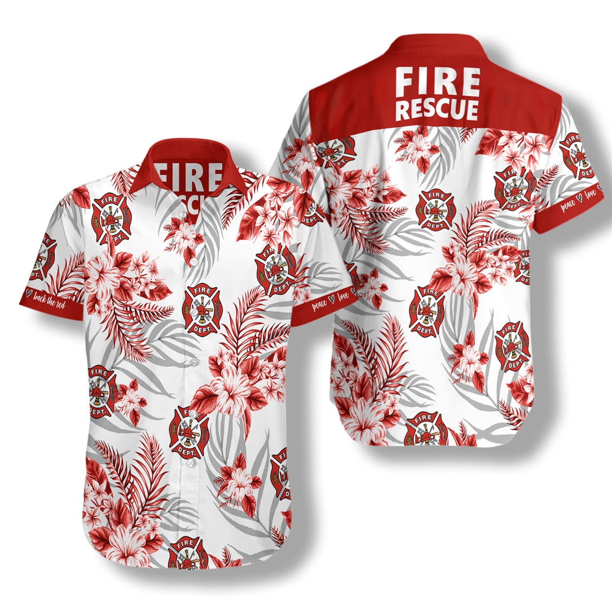Firefighter Fire Rescue Hawaiian Shirt , Hawaiian Shirt Gift, Christmas Gift