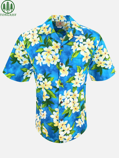 Hawaiian Plumerias Shirt, Hawaiian Shirt Gift, Christmas Gift