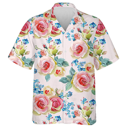 Beautiful English Rose Spring Flower Garden Vintage Design Hawaiian Shirt, Hawaiian Shirt Gift, Christmas Gift