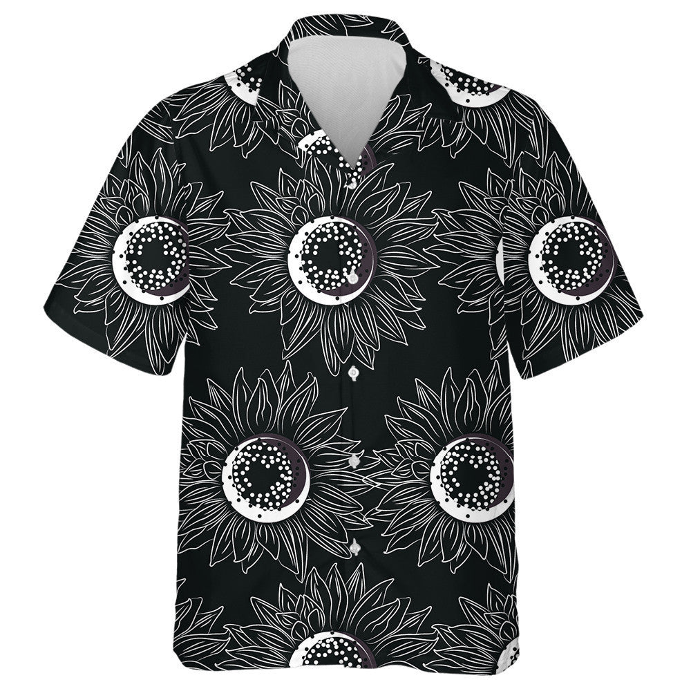 Creative Fall Season Theme With Sunflowers In The Dark Hawaiian Shirt, Hawaiian Shirt Gift, Christmas Gift