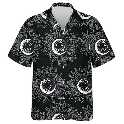 Creative Fall Season Theme With Sunflowers In The Dark Hawaiian Shirt, Hawaiian Shirt Gift, Christmas Gift