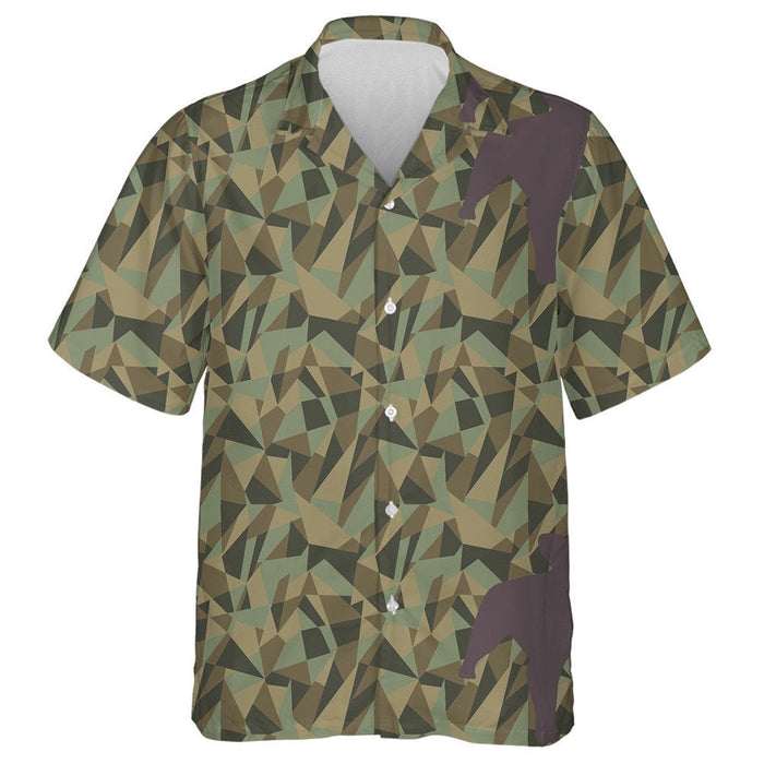 Abstract Modern Triangles Geometry Camo Background Hawaiian Shirt, Hawaiian Shirt Gift, Christmas Gift