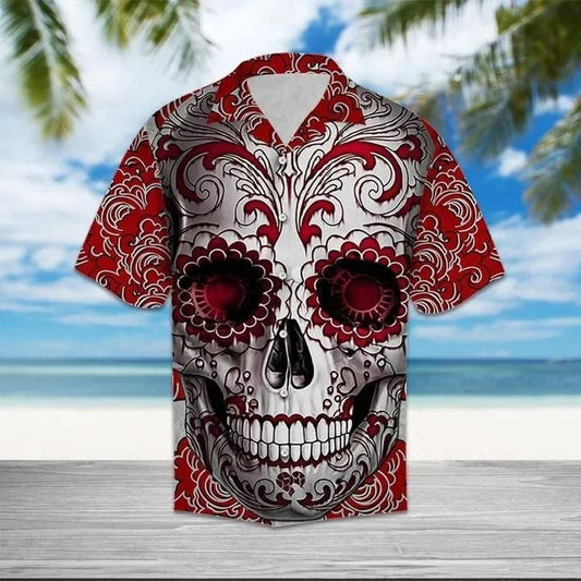 Buy Skull Floral Hawaiian Shirt- Hawaiian Shirts -Hawaiian Shirt Gift, Christmas Gift