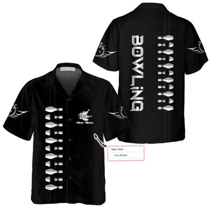 Black And White Bowling Custom Hawaiian Shirt, Hawaiian Shirt Gift, Christmas Gift