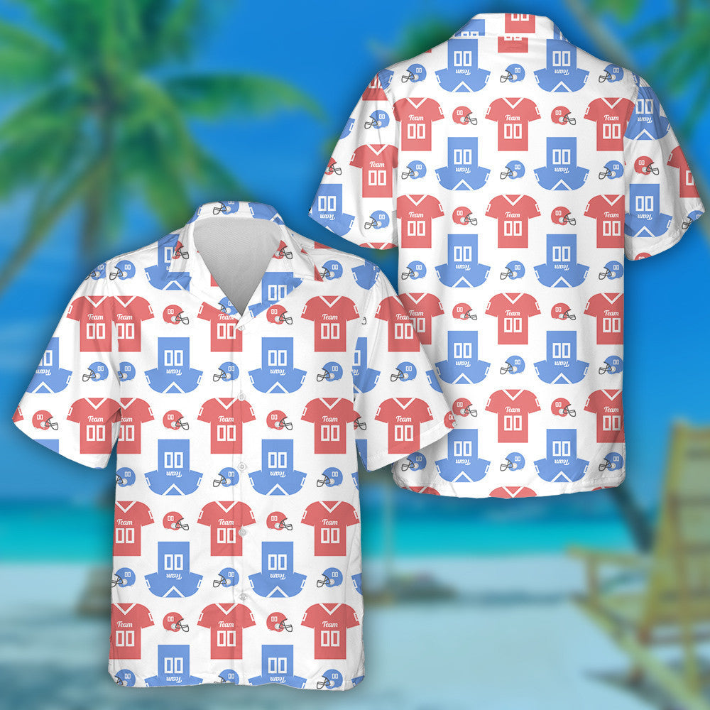 National American Flags Colors Football Helmet And T-Shirts Hawaiian Shirt,Hawaiian Shirt Gift, Christmas Gift