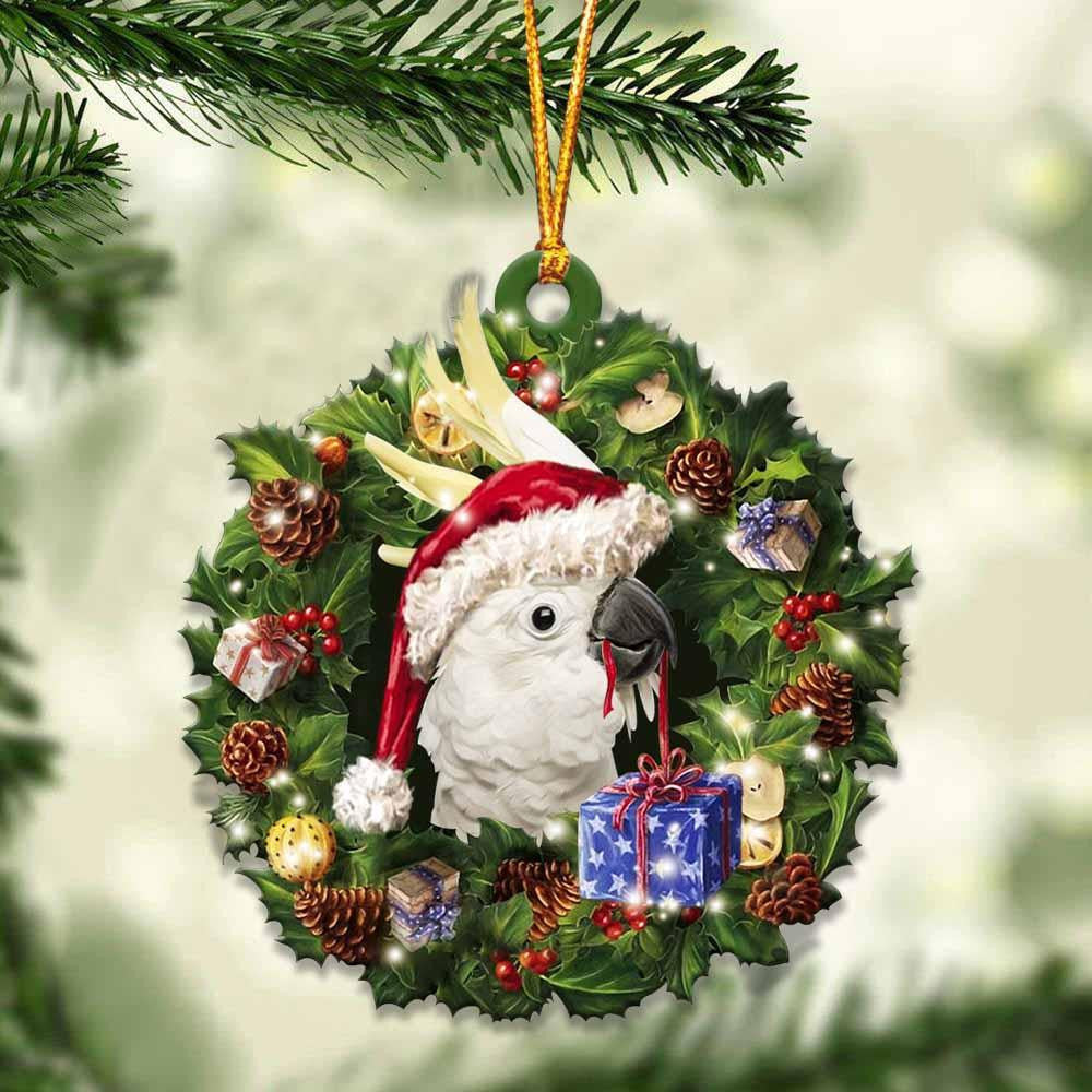Cockatoos and Christmas gift for her gift for him gift for Cockatoos lover Christmas Plastic Hanging Ornament Christmas Gift, Christmas Decoration