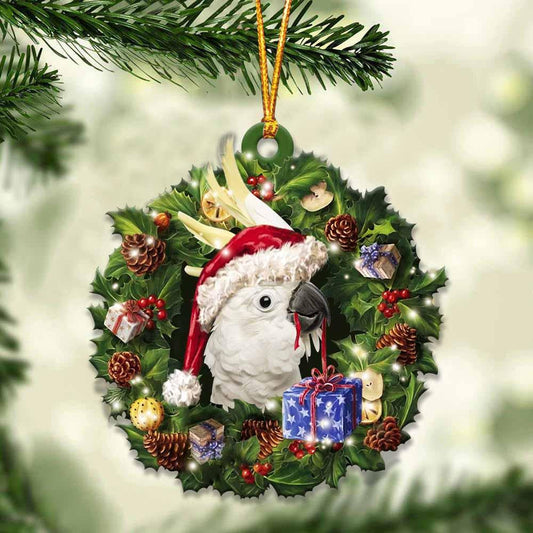 Cockatoos and Christmas gift for her gift for him gift for Cockatoos lover Christmas Plastic Hanging Ornament Christmas Gift, Christmas Decoration