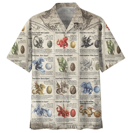 Watercolor Dragon Background Design Hawaiian Shirt, Hwaiian For Gift