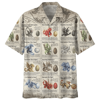Watercolor Dragon Background Design Hawaiian Shirt, Hwaiian For Gift