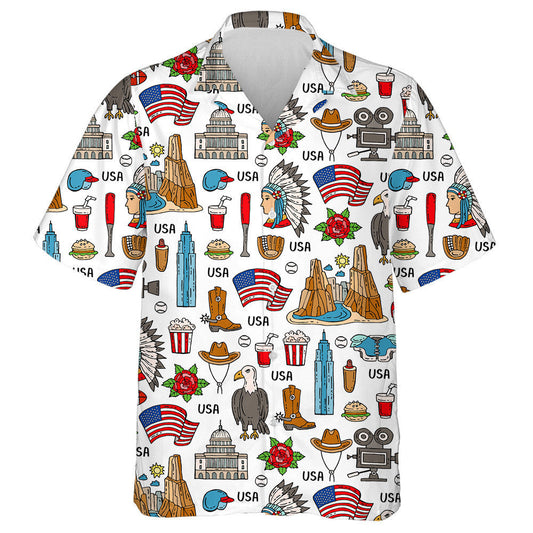 National Colored Symbols Of United States Of America Hawaiian Shirt, Hawaiian Shirt Gift, Christmas Gift