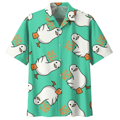 Green Duck Background Design Hawaiian Shirt,Hawaiian Shirt Gift, Christmas Gift