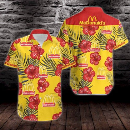 McDonald's Logo Hawaiian Shirt, Hawaiian Shirt Gift, Christmas Gift