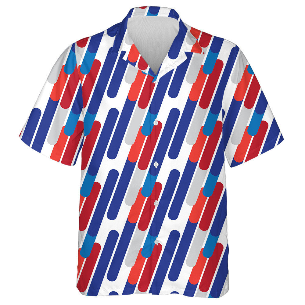 Design Dynamic Diagonal Lines Mosaic Tricolor USA Flag Hawaiian Shirt, Hawaiian Shirt Gift, Christmas Gift