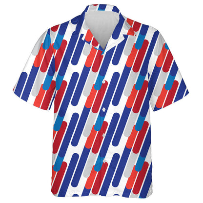 Design Dynamic Diagonal Lines Mosaic Tricolor USA Flag Hawaiian Shirt, Hawaiian Shirt Gift, Christmas Gift